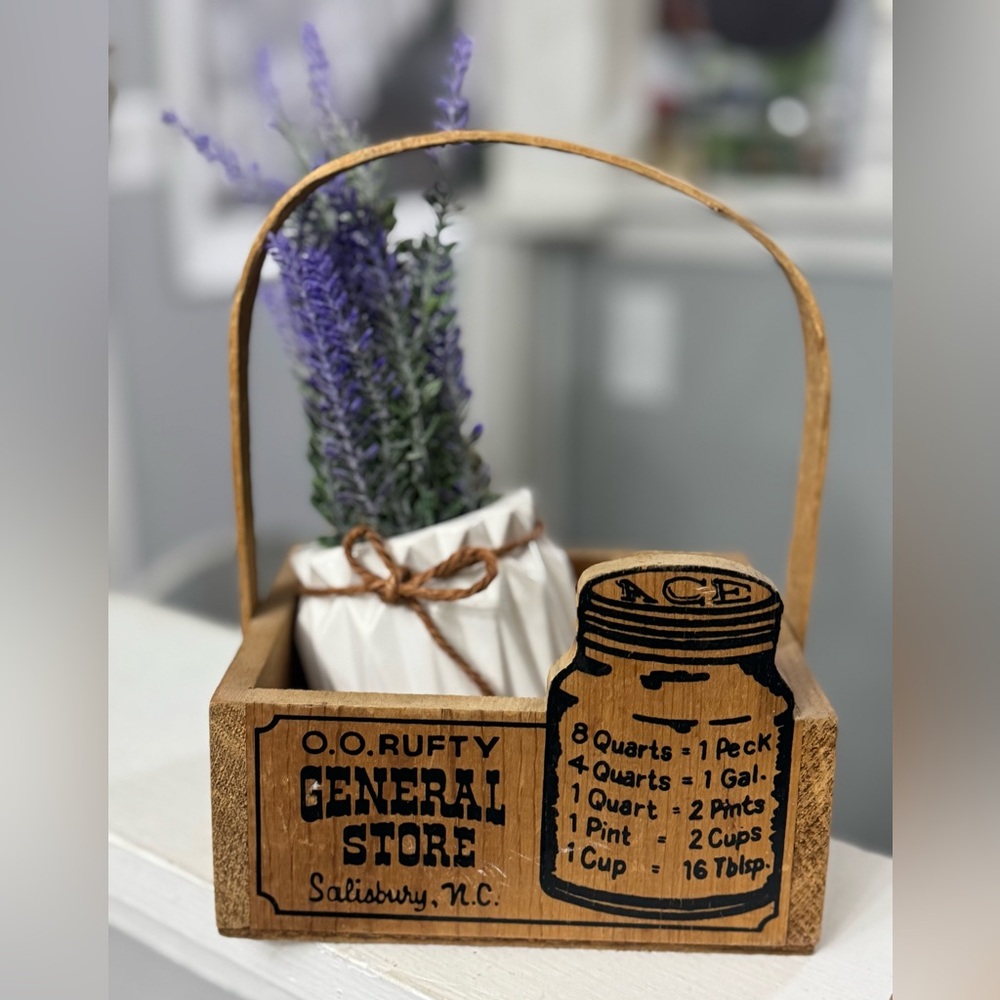 Rustic Wooden General Store Basket